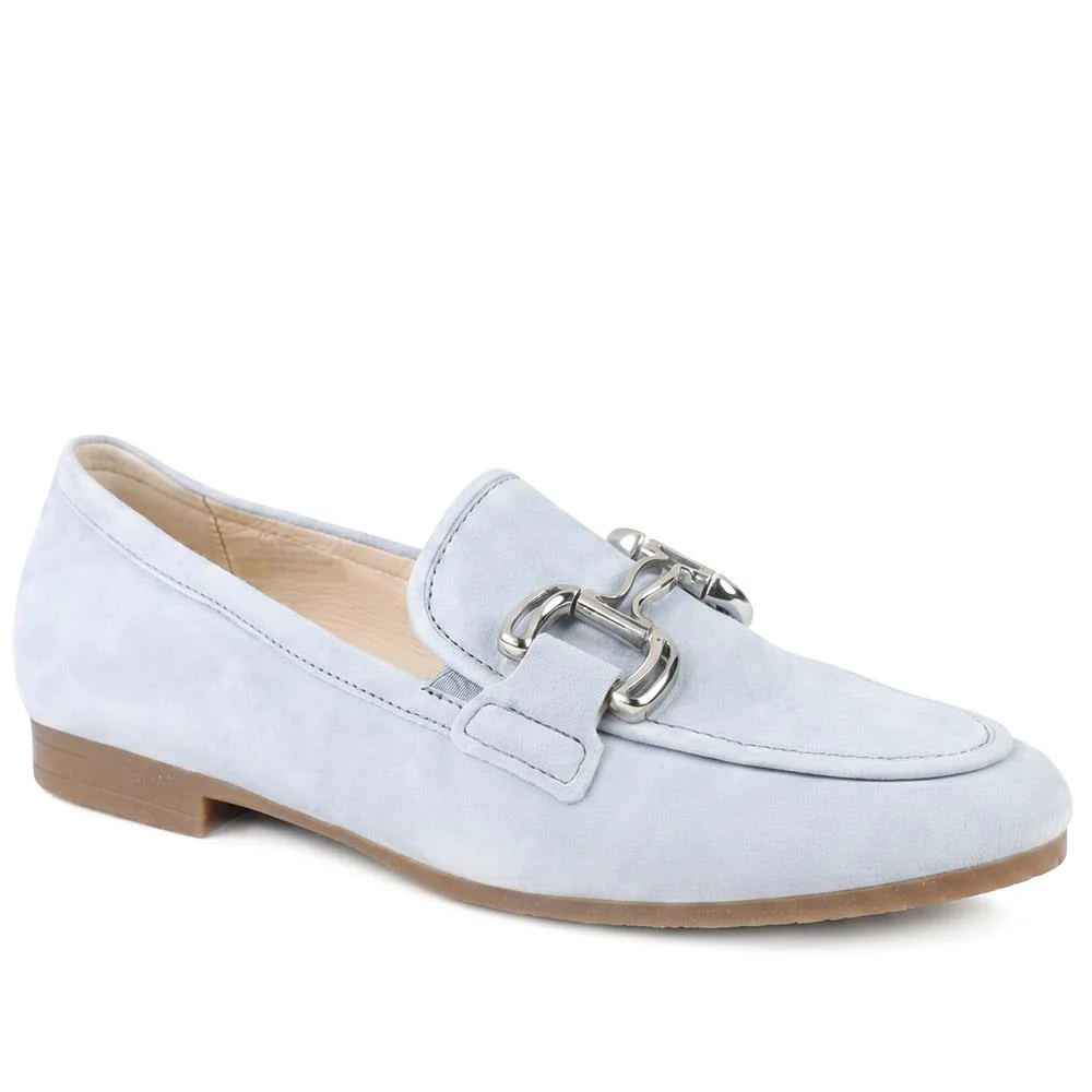 Gabor Wide Fit Leather Loafers With Chrome Snaffle - GABC44519 / 330 320