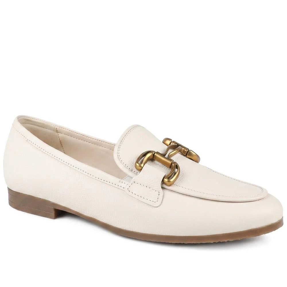 Gabor Wide Fit Leather Loafers With Chrome Snaffle - GABC44519 / 330 320 - Image 3