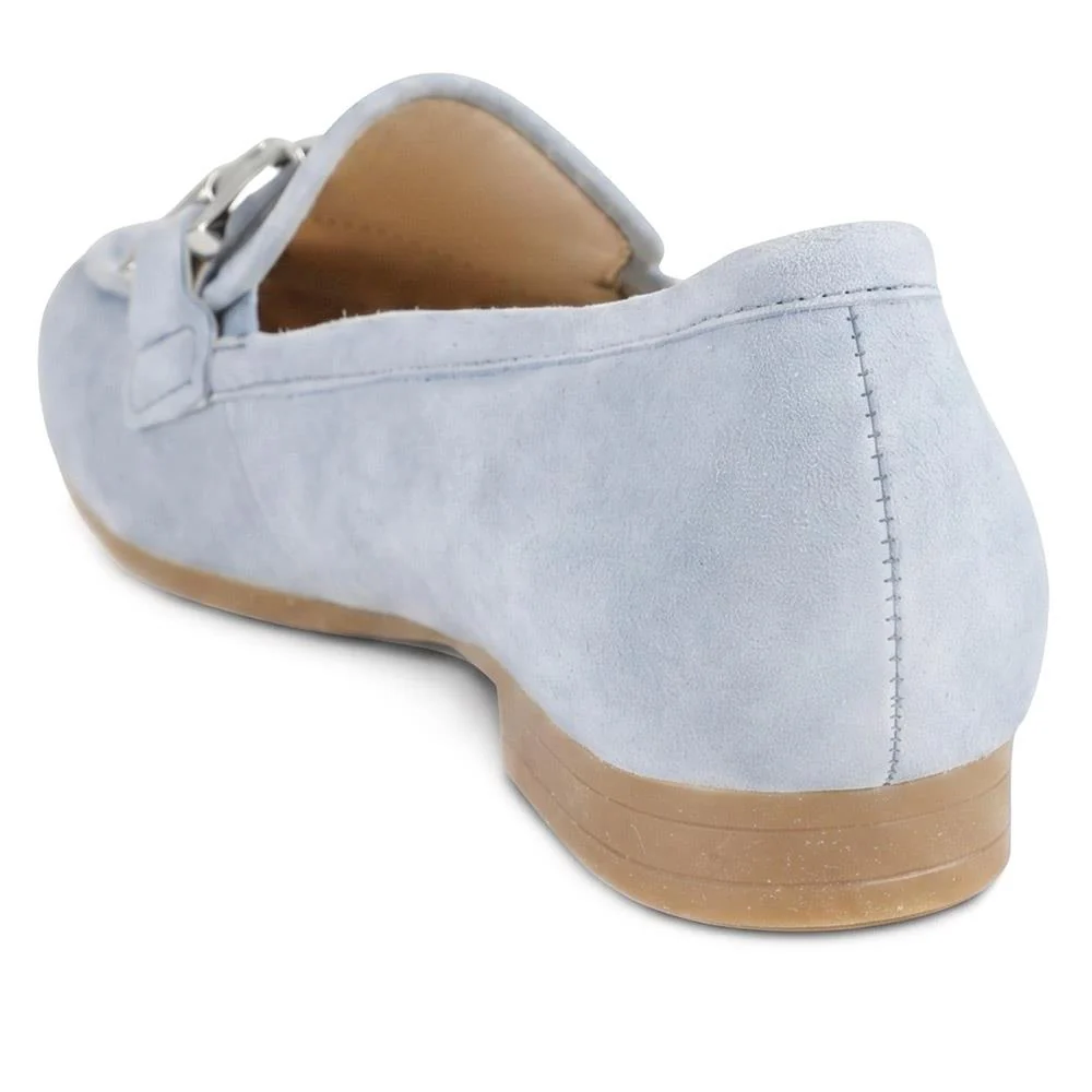 Gabor Wide Fit Leather Loafers With Chrome Snaffle - GABC44519 / 330 320 - Pale Blue - Image 4