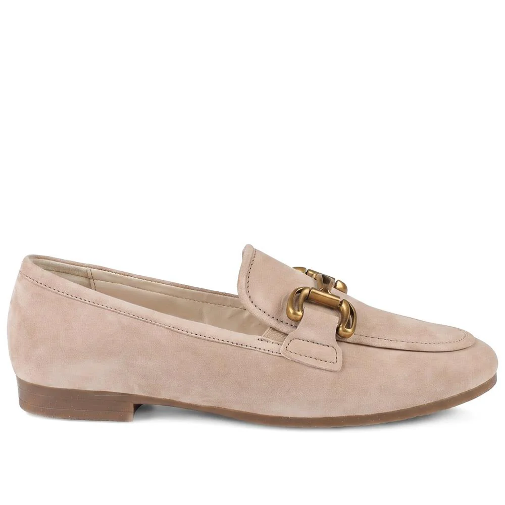 Gabor Wide Fit Leather Loafers With Chrome Snaffle - GABC44519 / 330 320 - Sand - Image 3