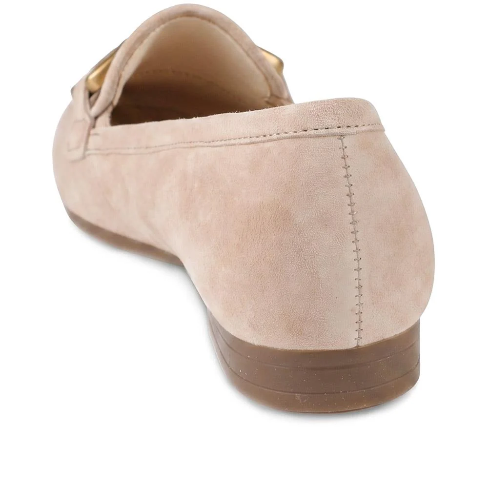 Gabor Wide Fit Leather Loafers With Chrome Snaffle - GABC44519 / 330 320 - Sand - Image 4