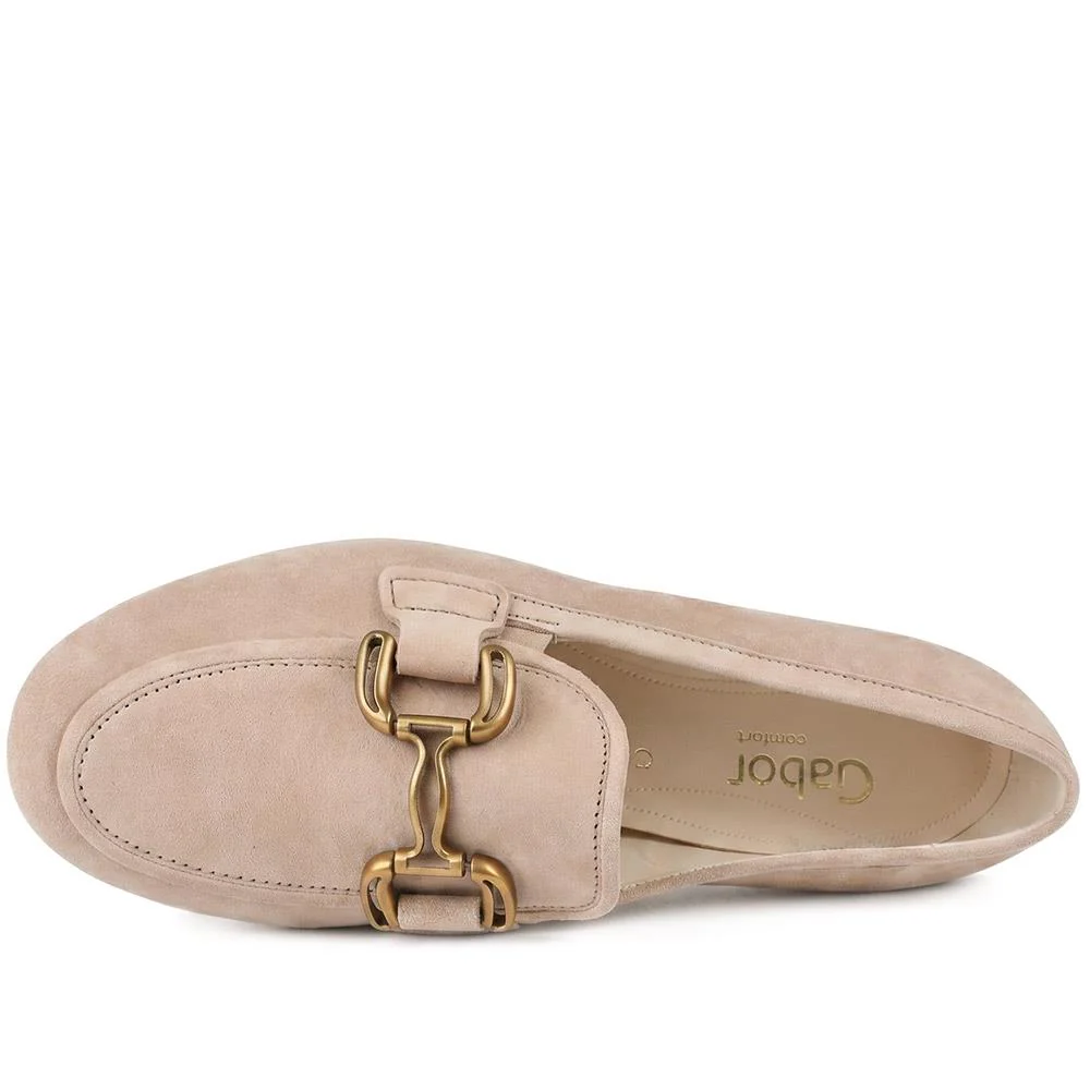 Gabor Wide Fit Leather Loafers With Chrome Snaffle - GABC44519 / 330 320 - Sand - Image 5