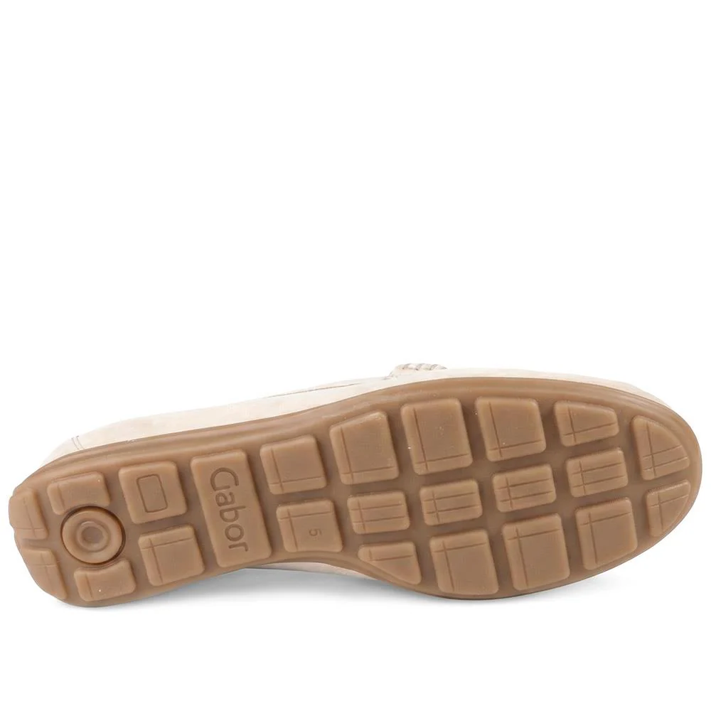 Gabor Wide Fit Leather Moccasins With Chain Detail - GABC44501 / 330 266 - Beige - Image 6