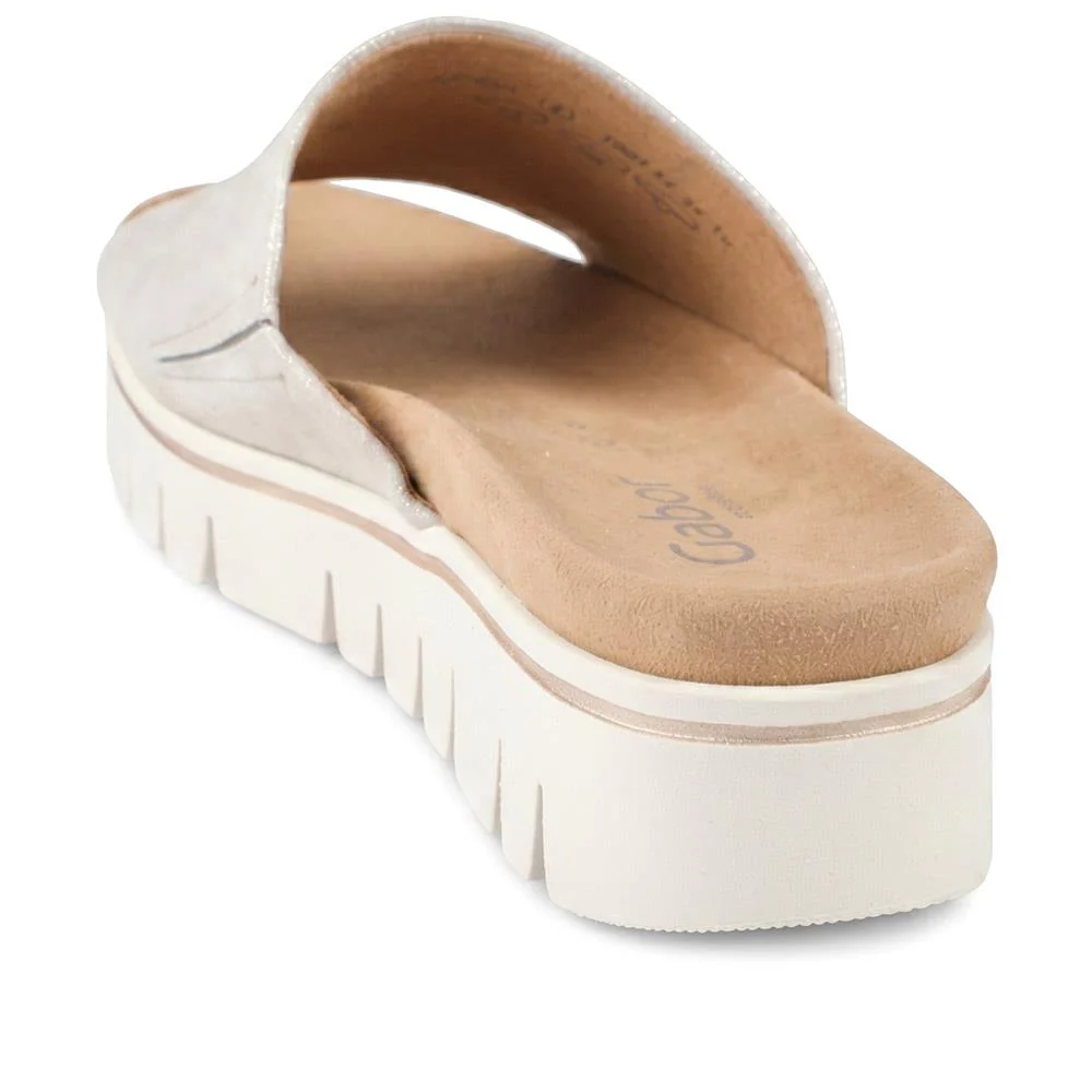 Gabor Wide Fit Leather Platform Mules - GABC44515 / 330 255 - Taupe - Image 3