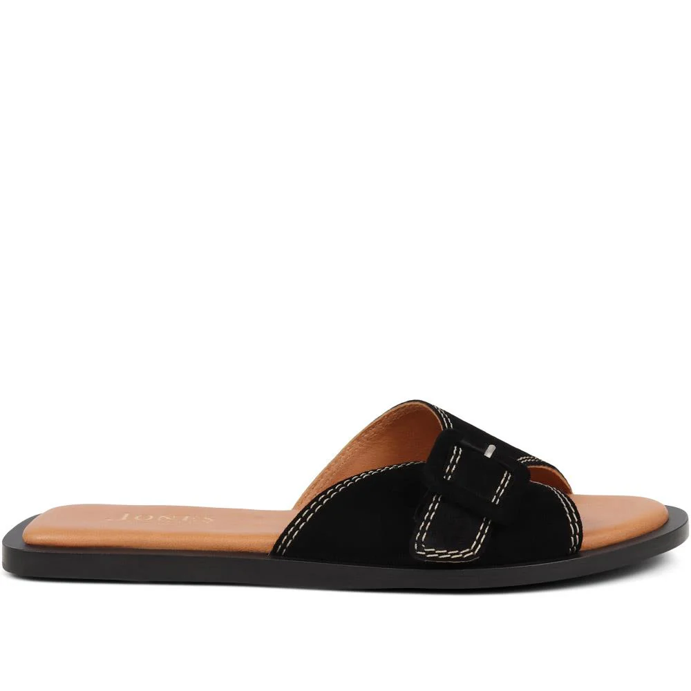 Georgette Leather Mules - GEORGETTE / 325 305 - Black - Image 2