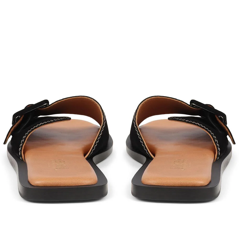 Georgette Leather Mules - GEORGETTE / 325 305 - Black - Image 3