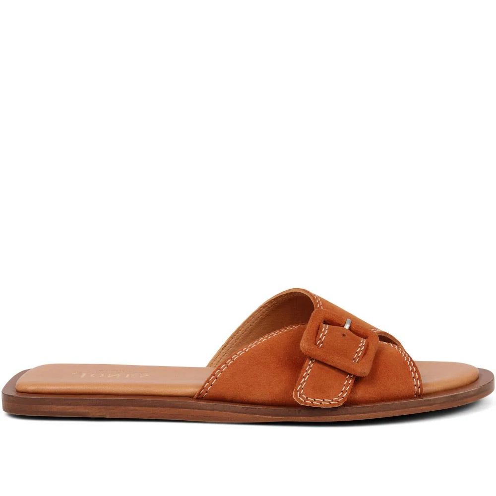 Georgette Leather Mules  - GEORGETTE / 325 305 - Tan - Image 2