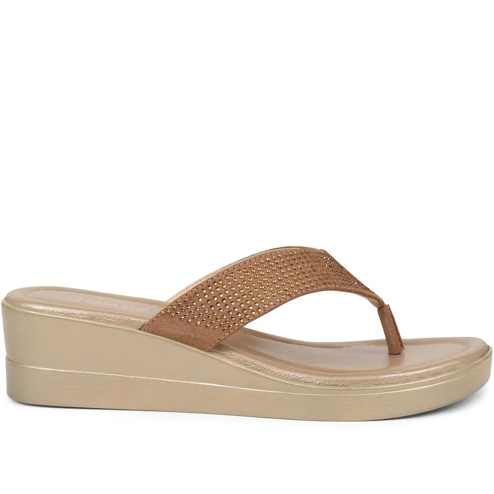 Gerrie Wedge Sandals - GERRIE / 325 062 - Gold - Image 3