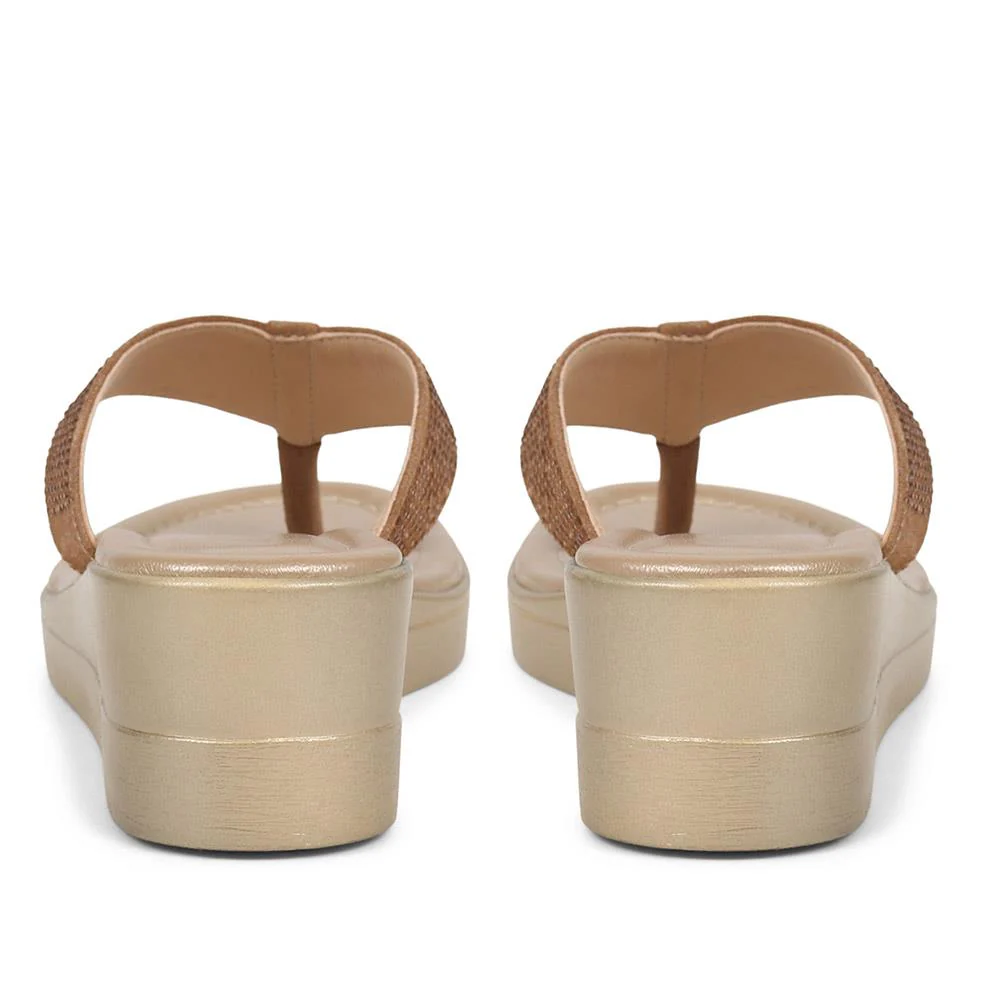 Gerrie Wedge Sandals - GERRIE / 325 062 - Gold - Image 6