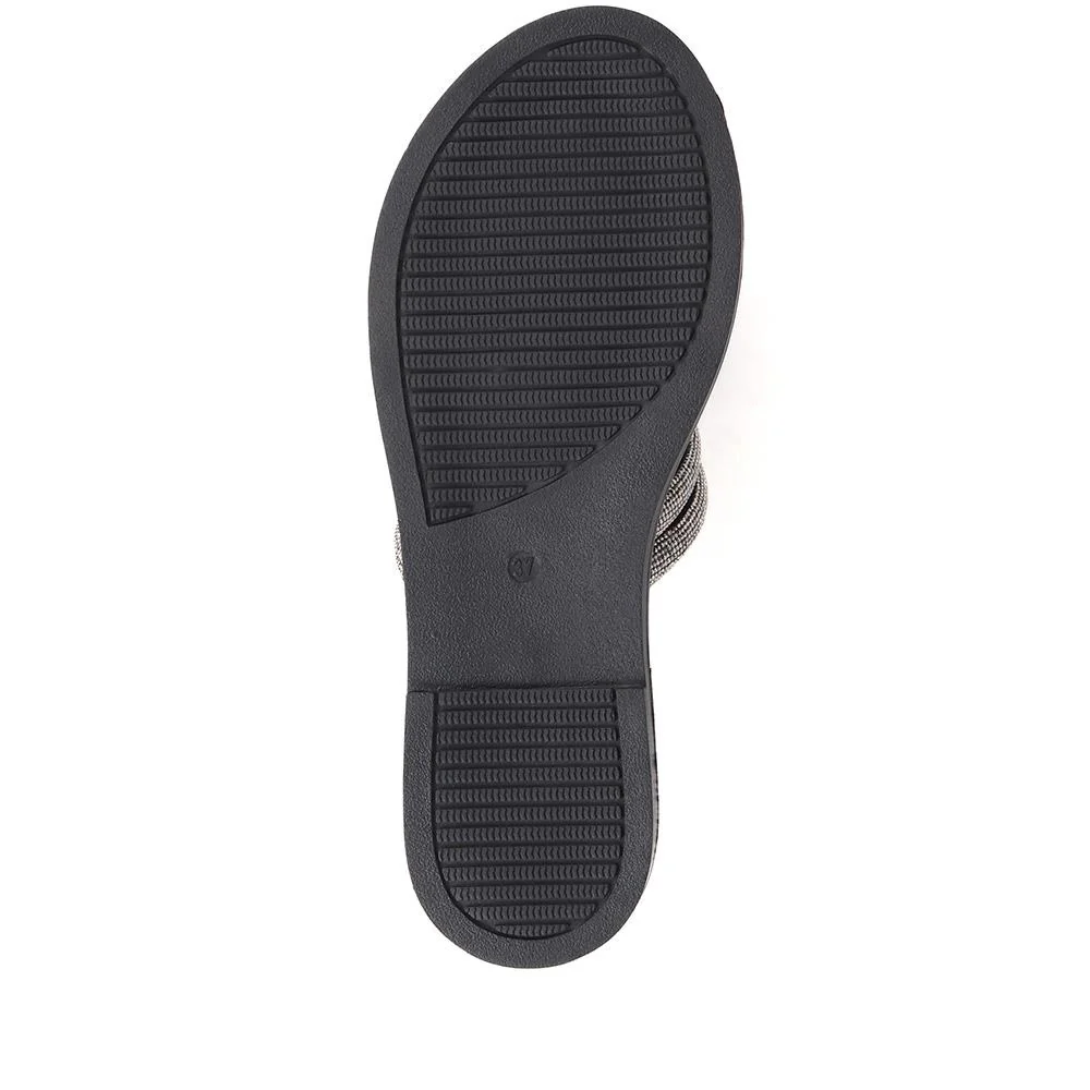 Ghita Calf Leather Sandals - GHITA / 325 568 - Black - Image 4