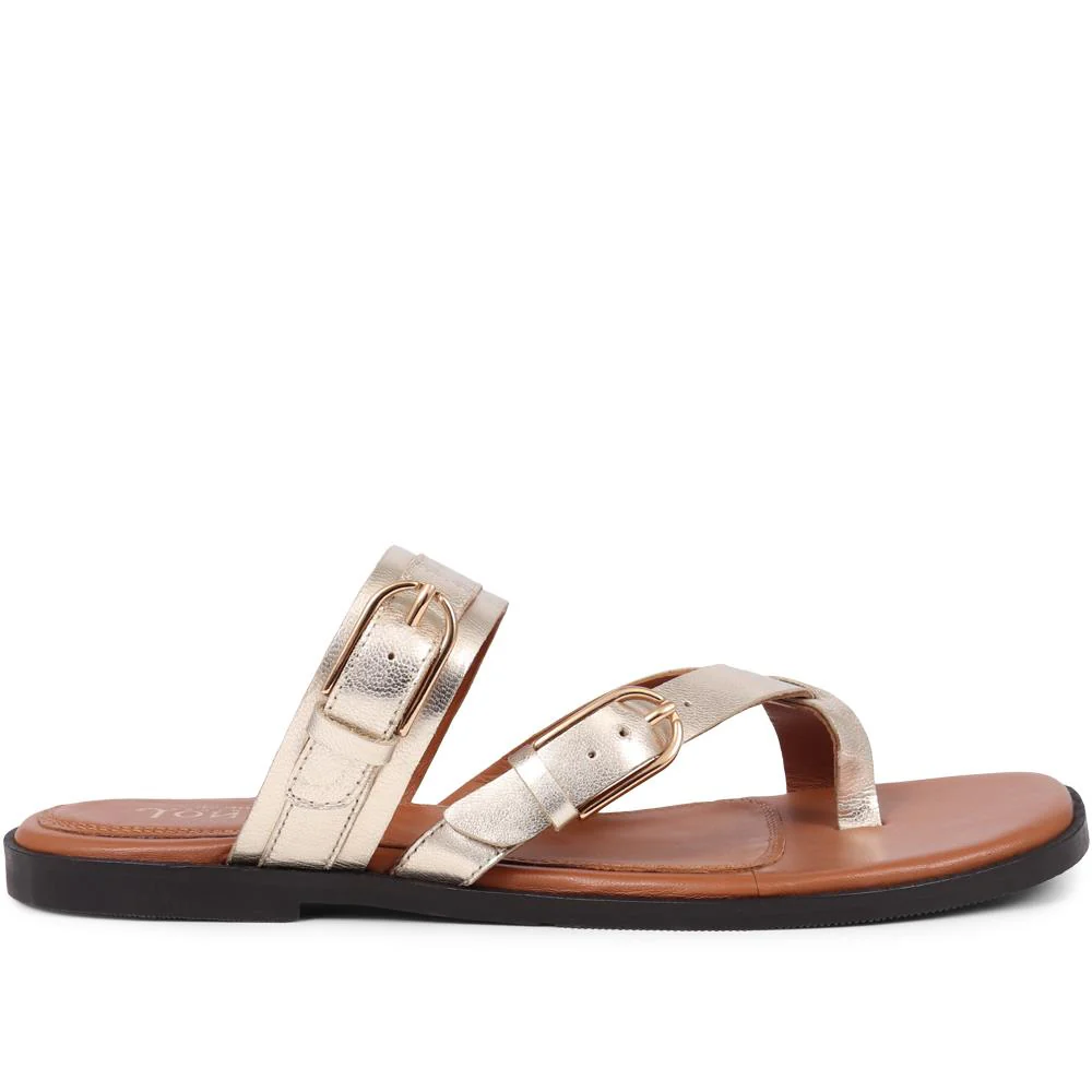 Glint Leather Toe Post Sandals - GLINT / 325 350 - Gold - Image 2