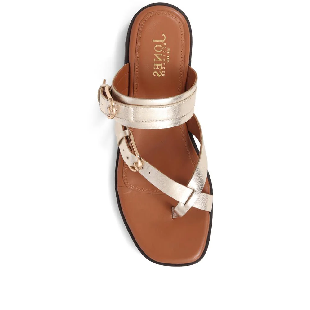 Glint Leather Toe Post Sandals - GLINT / 325 350 - Gold - Image 5