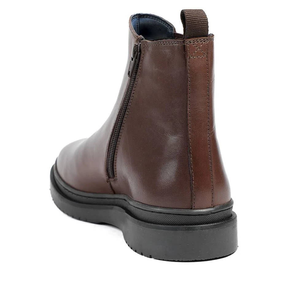 Gregory Warm Lined Leather Chelsea Boots - GREGORY / 328 308 - Dark Brown - Image 3