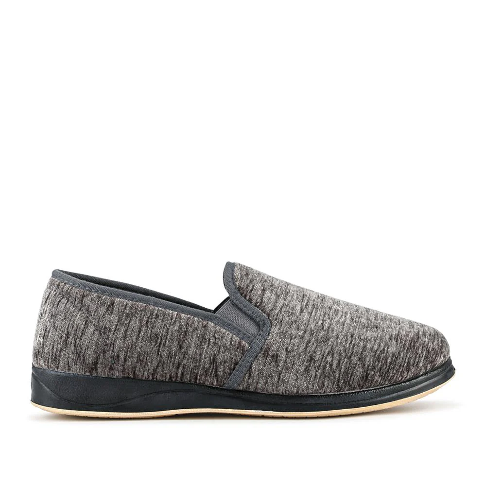 Wide Fit Grip Sole Slippers - QING42023 / 328 170 - Grey - Image 2