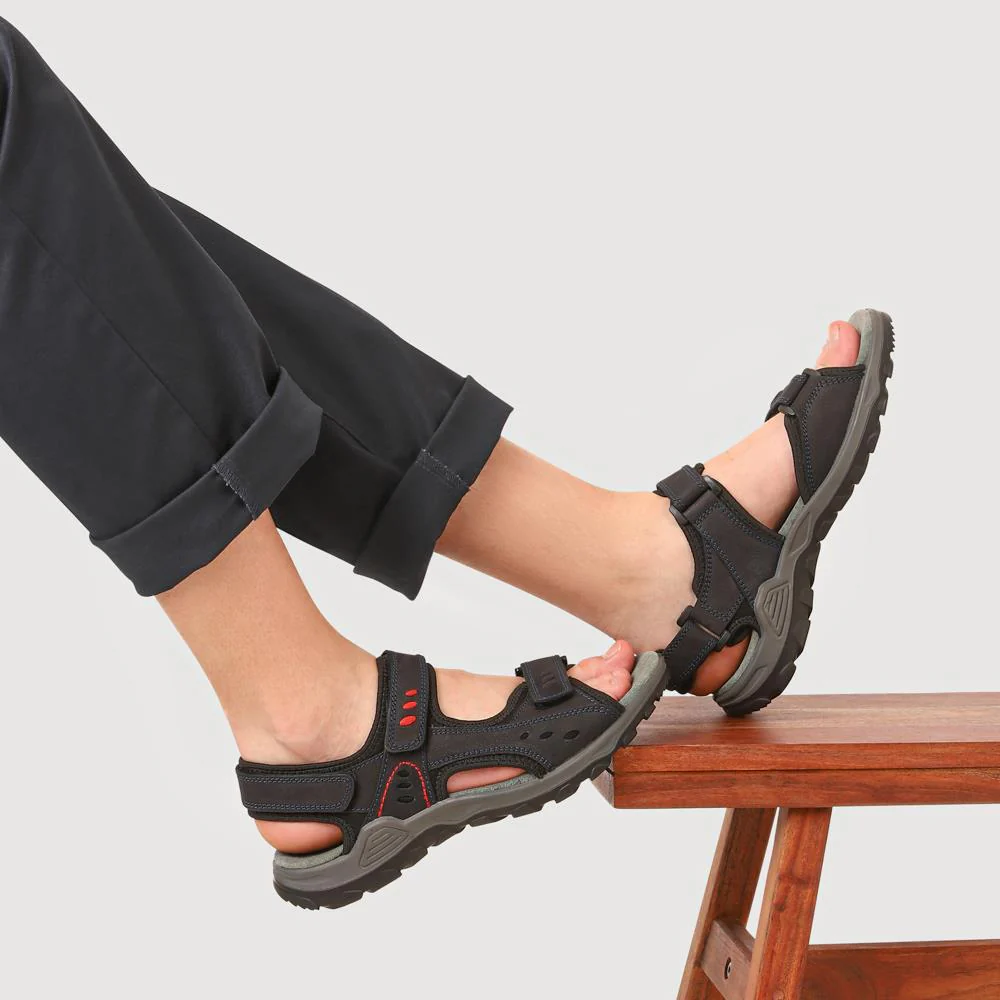 Grip-Soled Touch-Fasten Sandals - DDIN41014 / 327 268 - Navy - Image 5