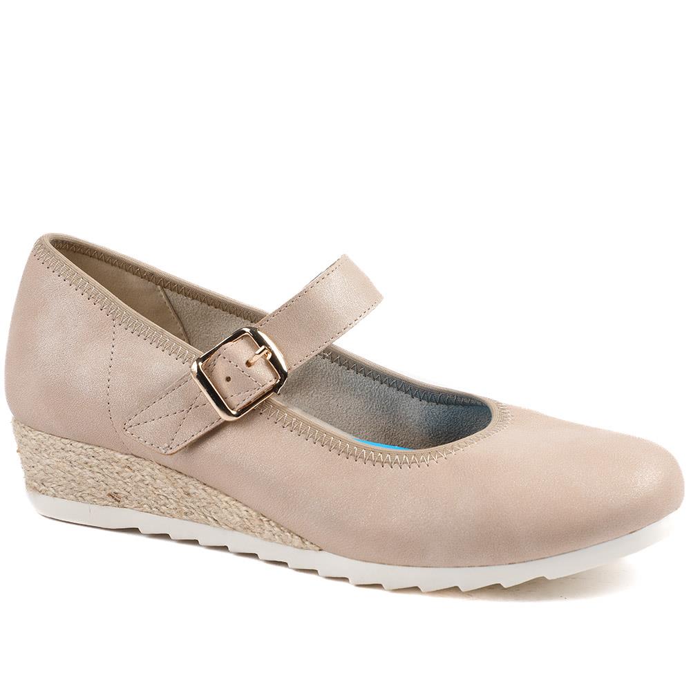 Grippy Adjustable Fasten Mary Janes - WOIL43001 / 328 882 - Beige