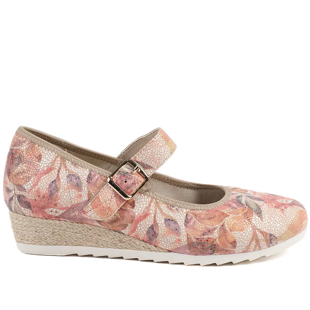 Grippy Adjustable Fasten Mary Janes - WOIL43001 / 328 882 - Pink Floral - Image 3