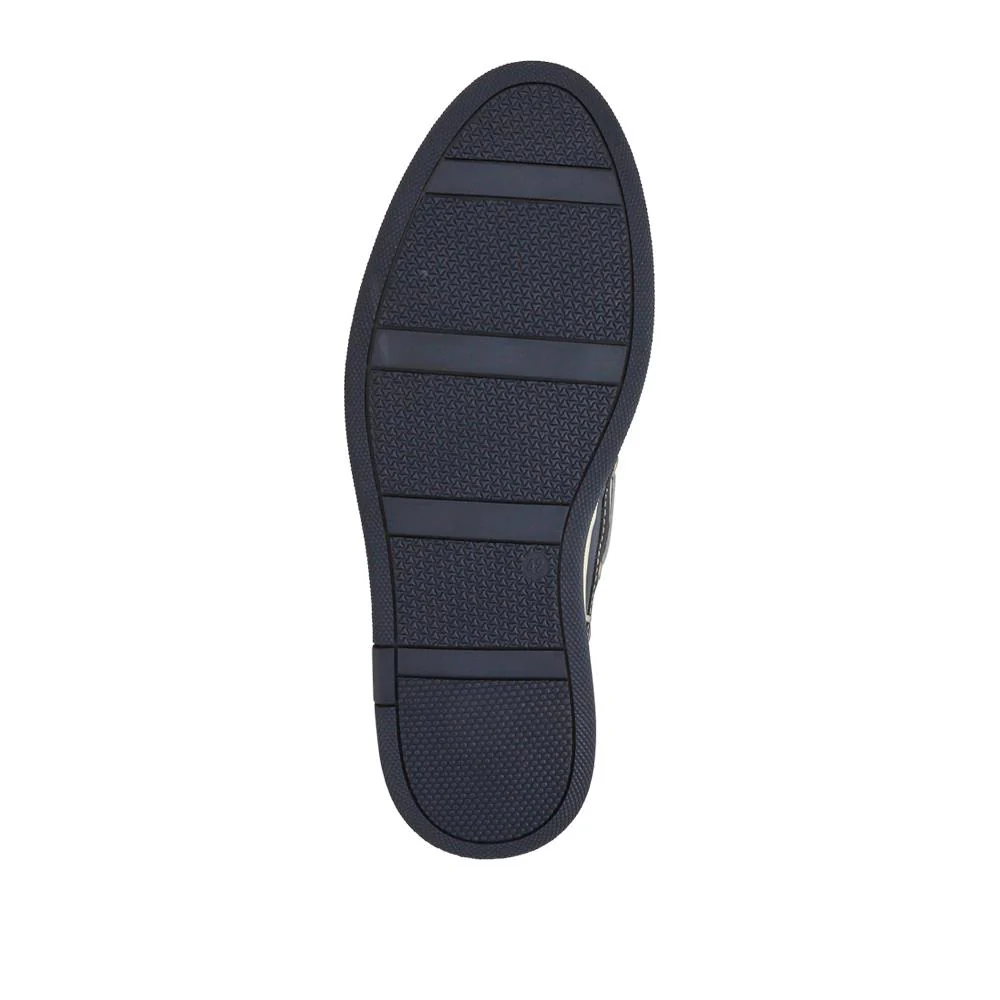Rubber Soled Leather Boat Shoes - SHAFI41002 / 327 097 - Navy - Image 6