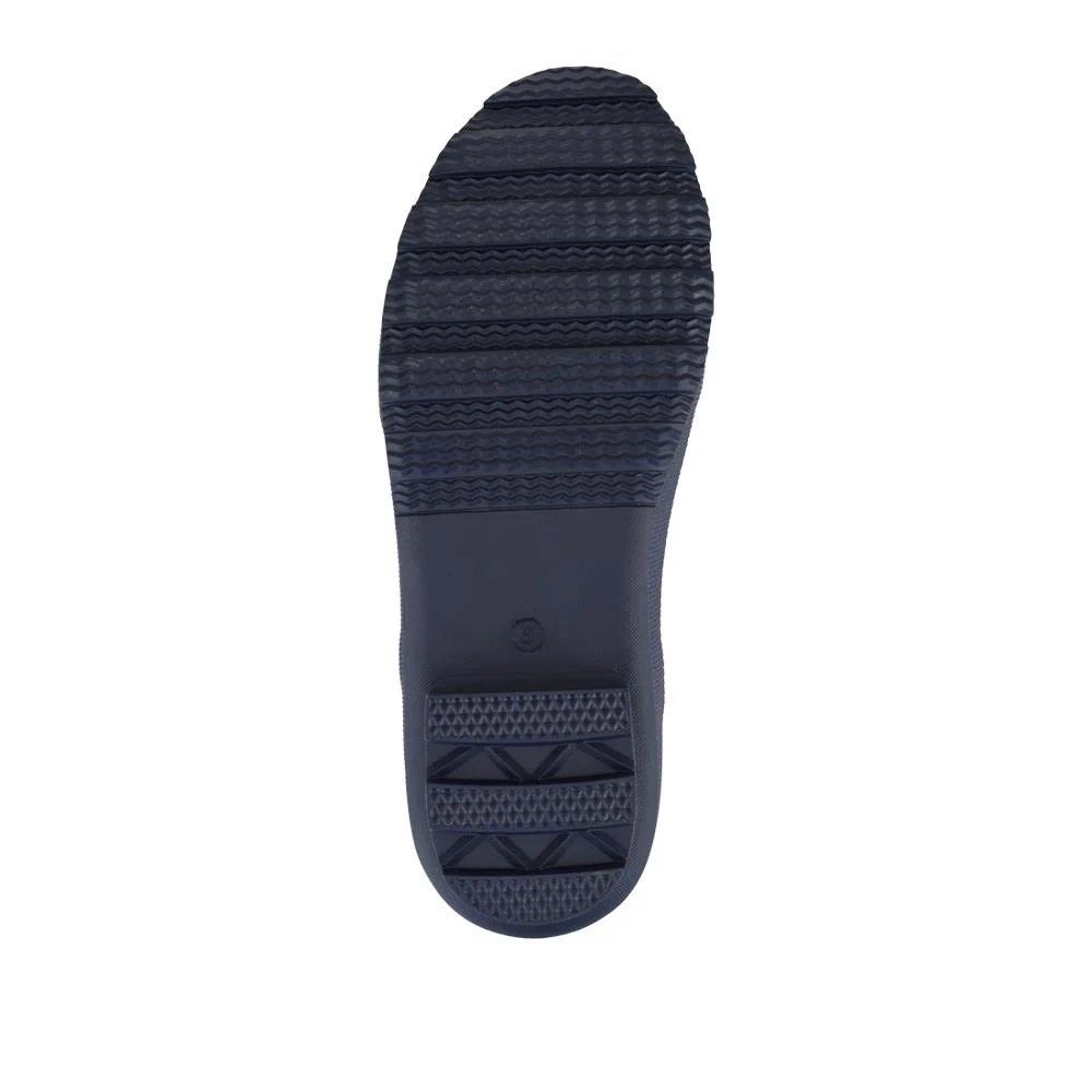 Block Heel Rubber Ankle Wellies - ITAJA42001 / 328 346 - Navy Floral - Image 5