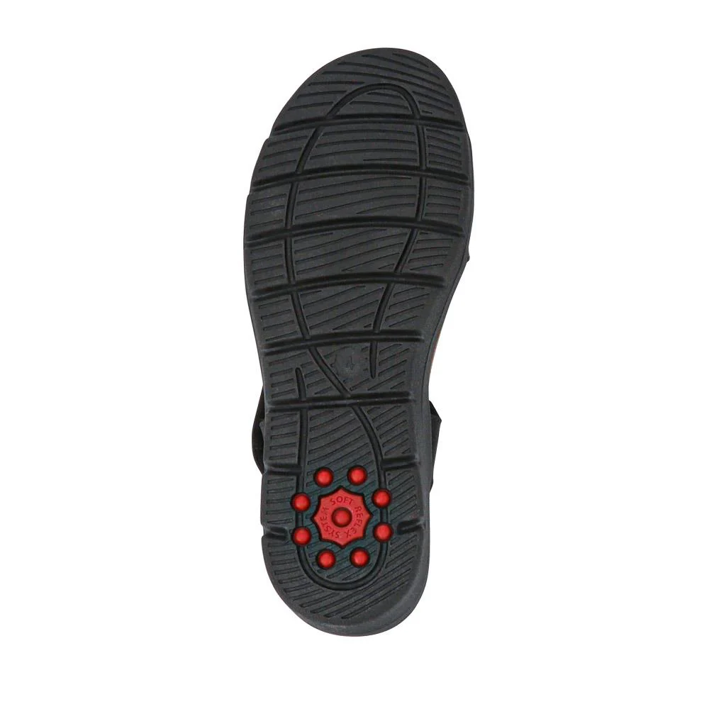 Relife Touch Fasten Wedge Heel Sandals - RELIF41032 / 326 875 - Black - Image 5