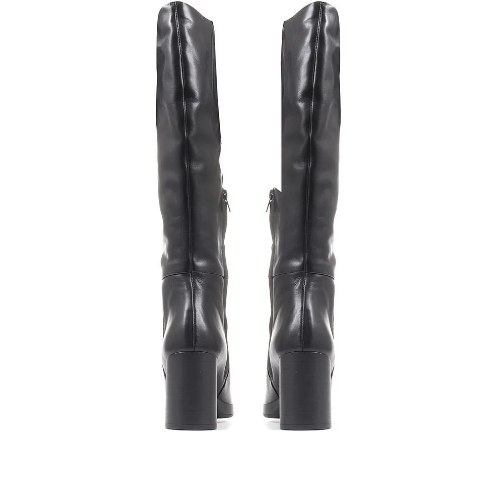 Guia Block Heeled Knee High Boots - GUIA / 322 808 - Black - Image 3