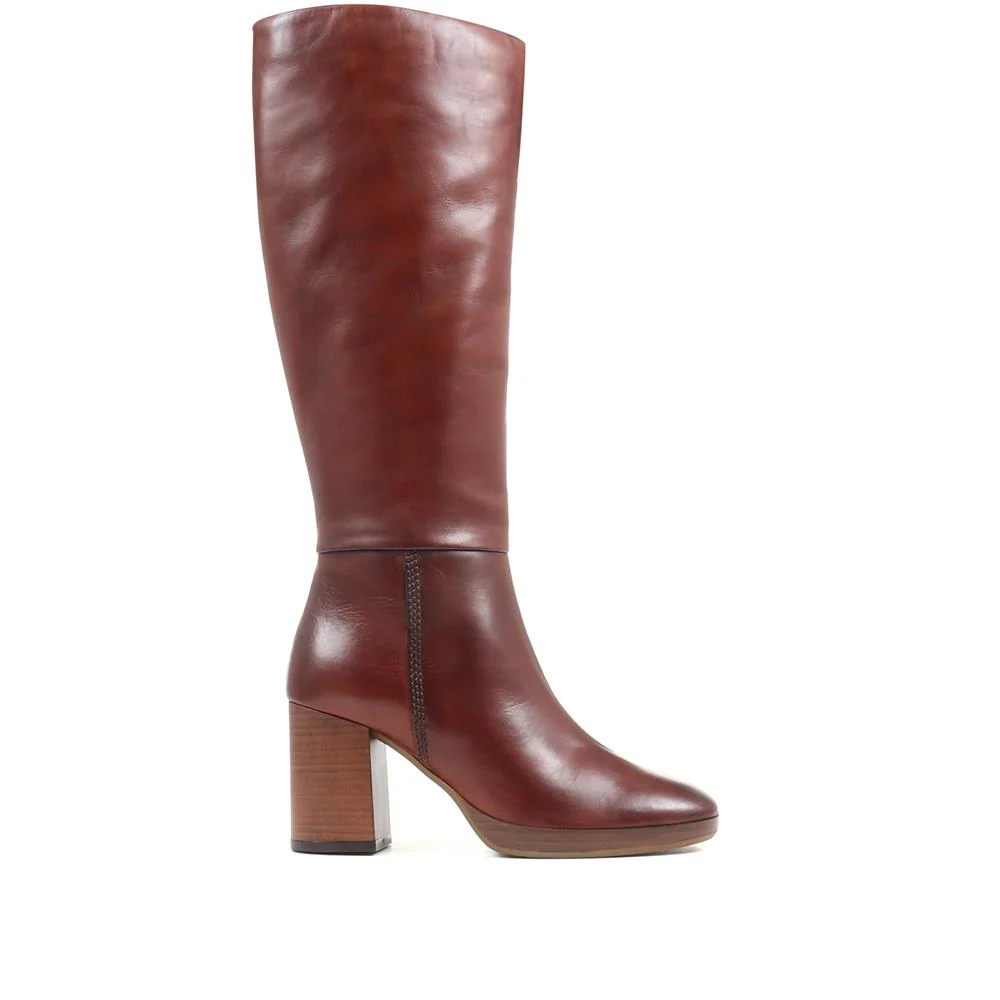 Guia Block Heeled Knee High Boots - GUIA / 322 808 - Brown - Image 2