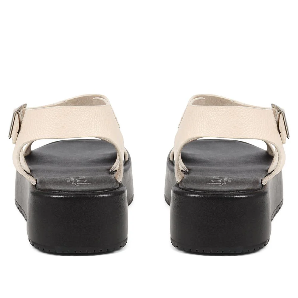 Hailey Leather Platform Sandals - HAILEY / 325 374 - Off White - Image 3