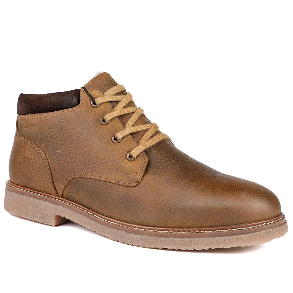 Halifax Waterproof Leather Ankle Boots - HALIFAX / 327 846 - Tan