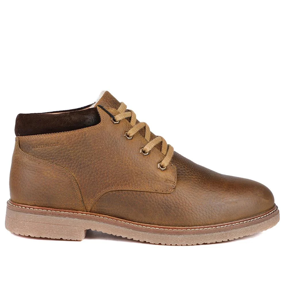 Halifax Waterproof Leather Ankle Boots - HALIFAX / 327 846 - Tan - Image 2