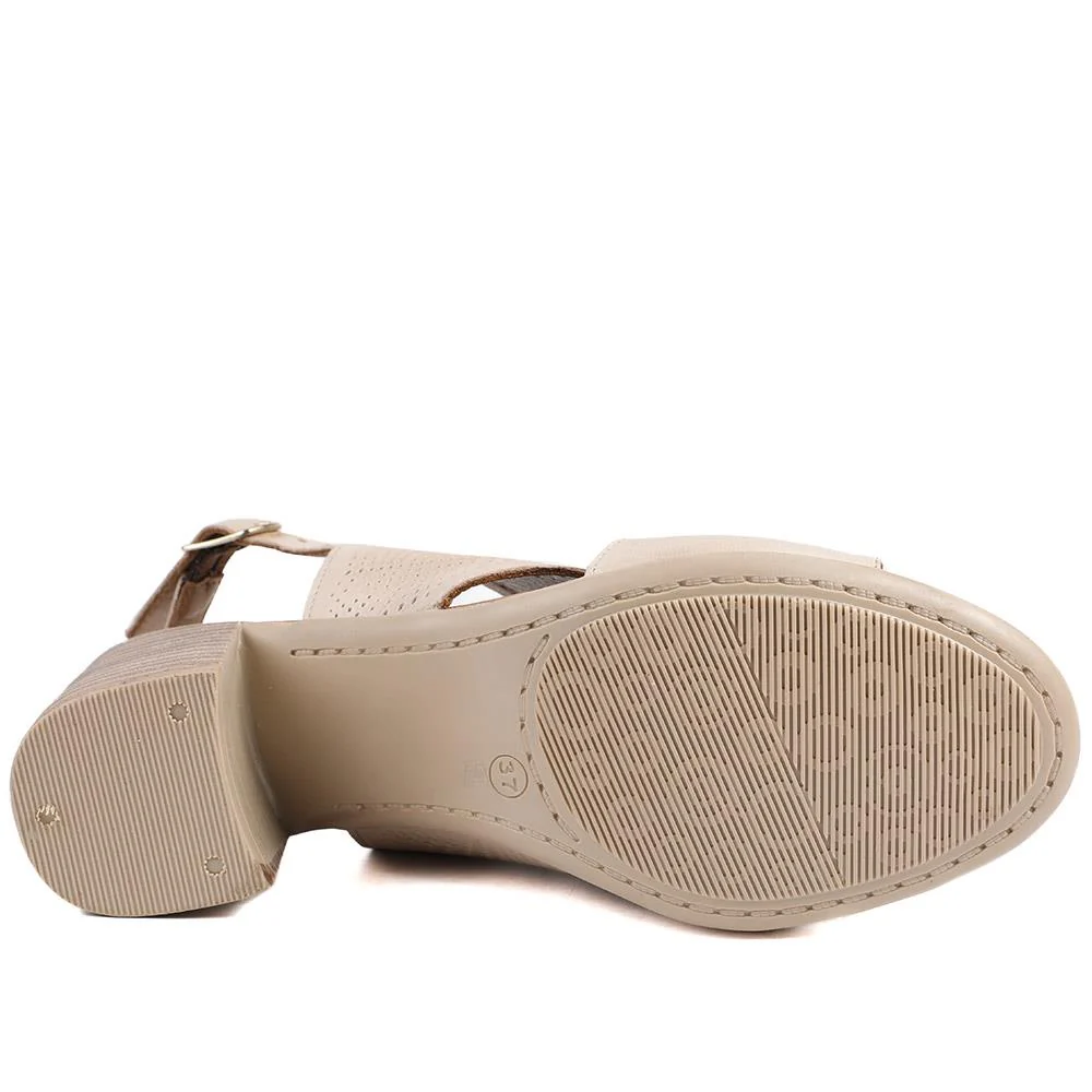 Halina Leather Slingback Sandals - HALINA / 329 440 - Nude - Image 5