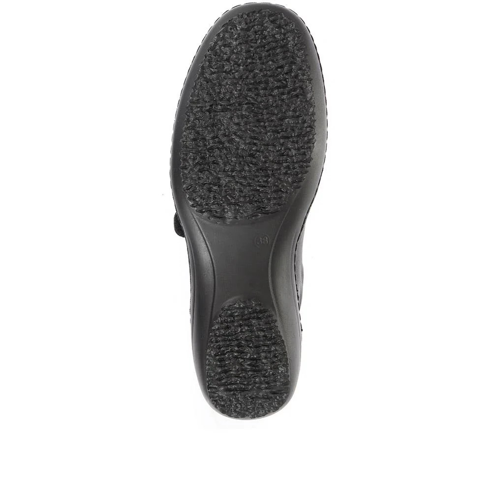 Handmade Leather Shoe with One Touch Strap - HSHAK1806 / 146 045 - Black - Image 12