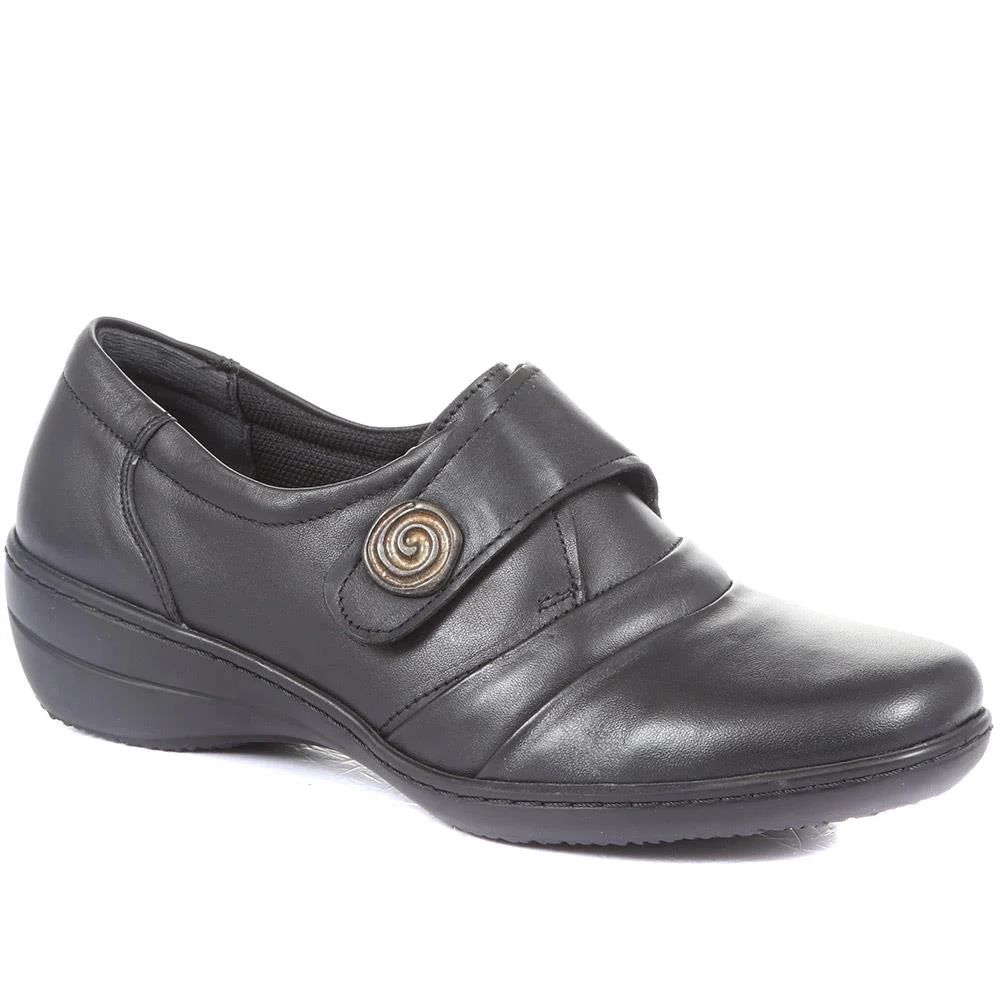 Handmade Leather Shoe with One Touch Strap - HSHAK1806 / 146 045 - Black - Image 3