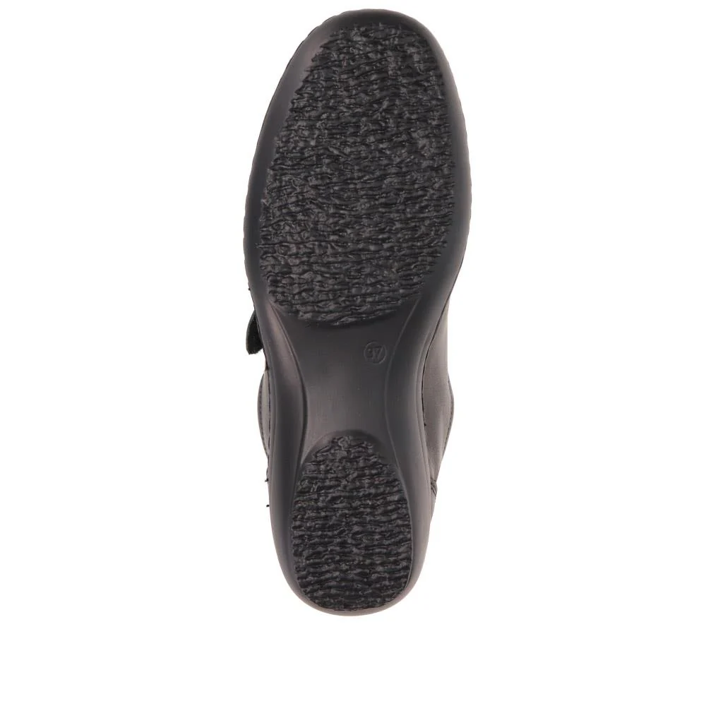 Handmade Leather Shoe with One Touch Strap - HSHAK1806 / 146 045 - Black - Image 8