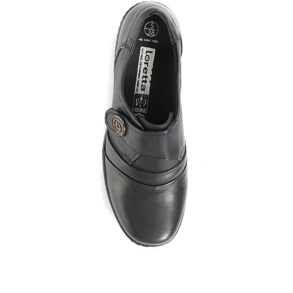 Handmade Leather Shoe with One Touch Strap - HSHAK1806 / 146 045 - Black - Image 9