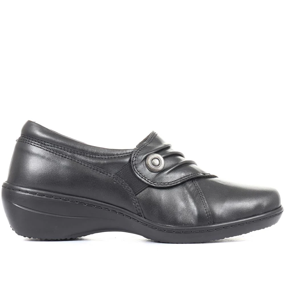 Handmade Slip-On Leather Shoes - HAK30009 / 316 090 - Black - Image 2