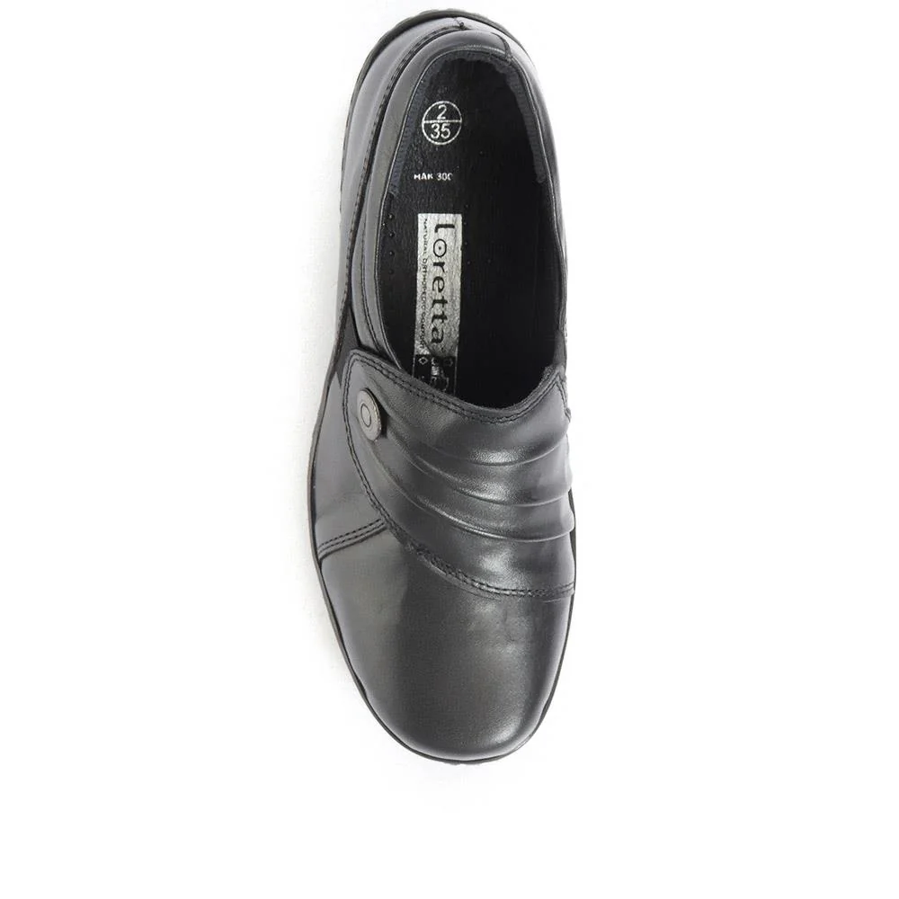Handmade Slip-On Leather Shoes - HAK30009 / 316 090 - Black - Image 4