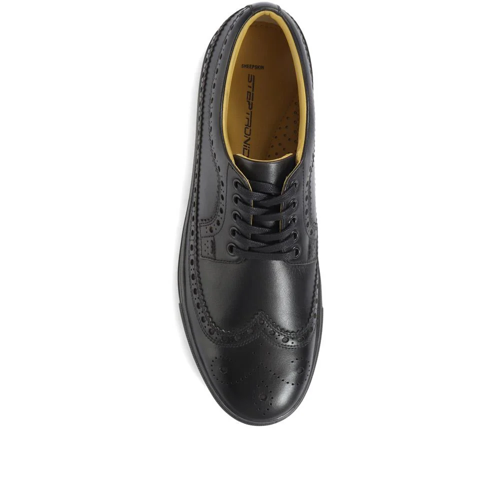 Harvard Leather Brogue Trainers - STEPT33503 / 320 119 - Black - Image 4