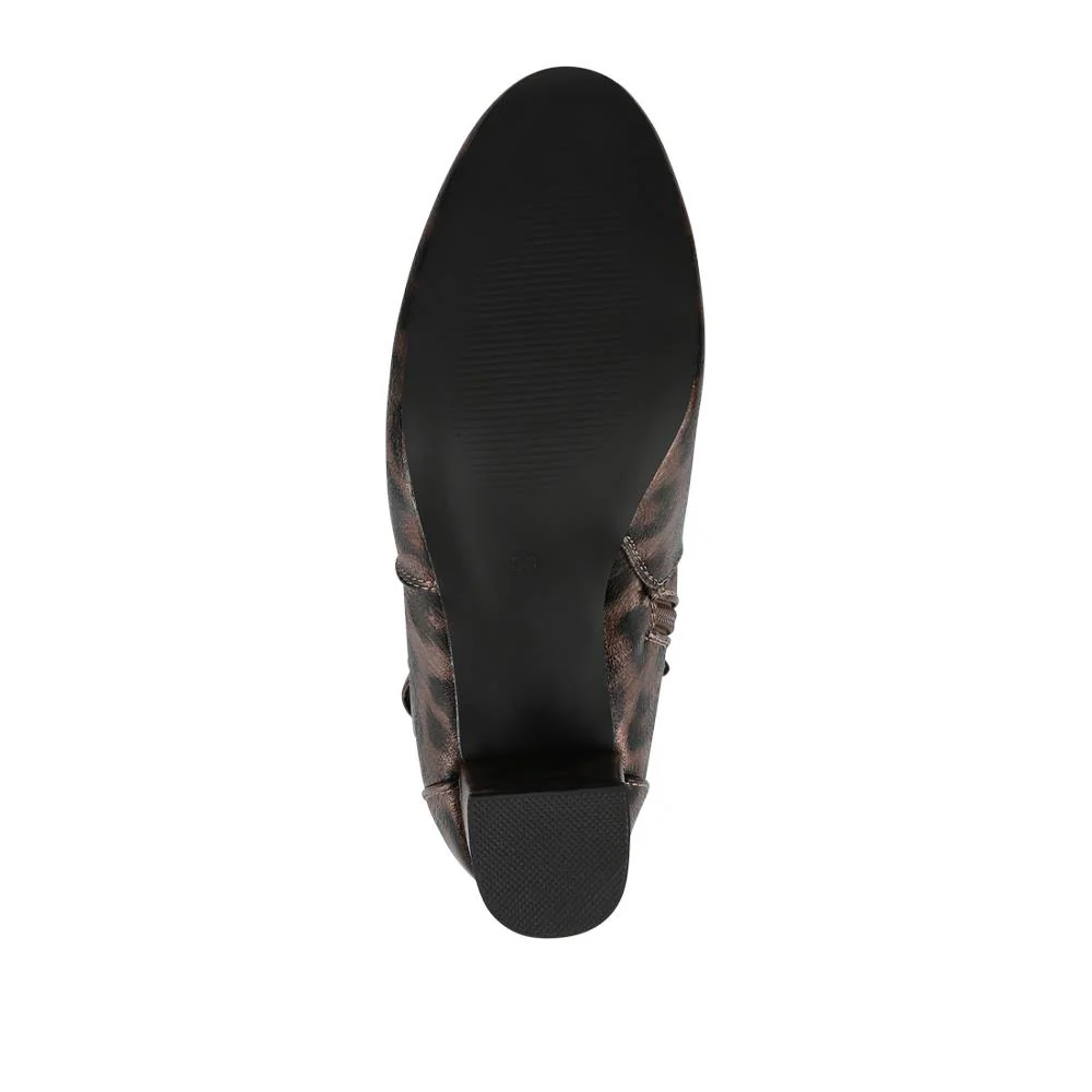 Heeled Buckle Detail Ankle Boots - WBINS38090 / 324 214 - Brown Leopard - Image 6