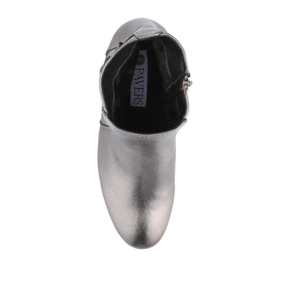 Heeled Buckle Detail Ankle Boots - WBINS38090 / 324 214 - Pewter - Image 4