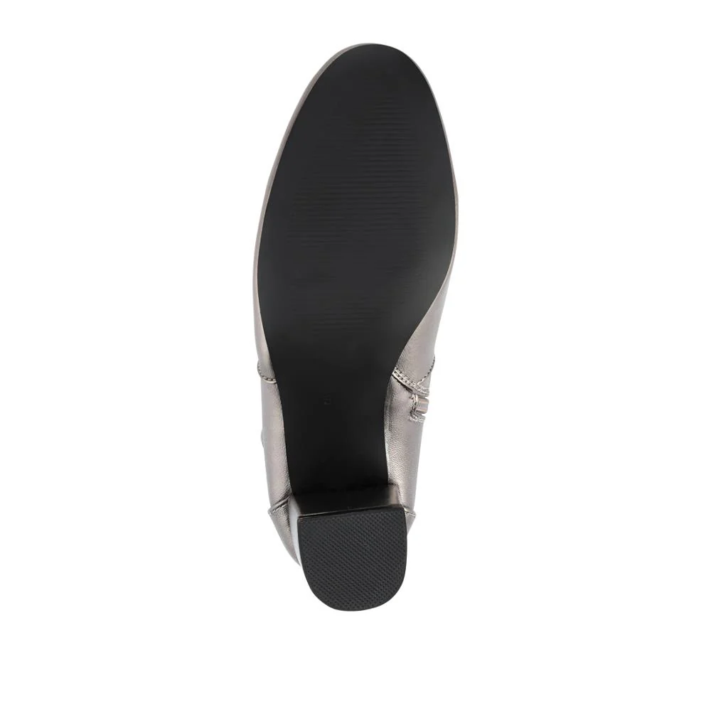 Heeled Buckle Detail Ankle Boots - WBINS38090 / 324 214 - Pewter - Image 5