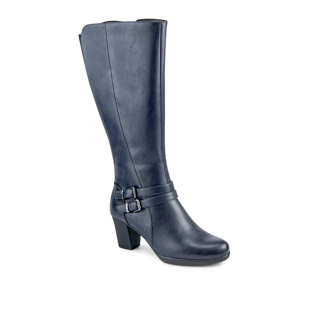 Heeled Calf-Stretch Long Boots - WK42007 / 327 914 - Image 2