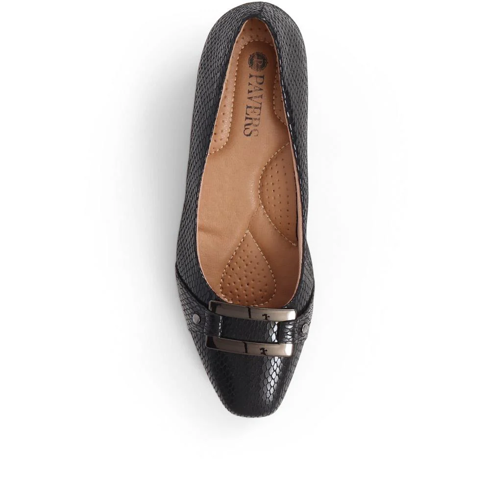 Heeled Court Shoe - WK38019 / 324 234 - Black Snake - Image 4