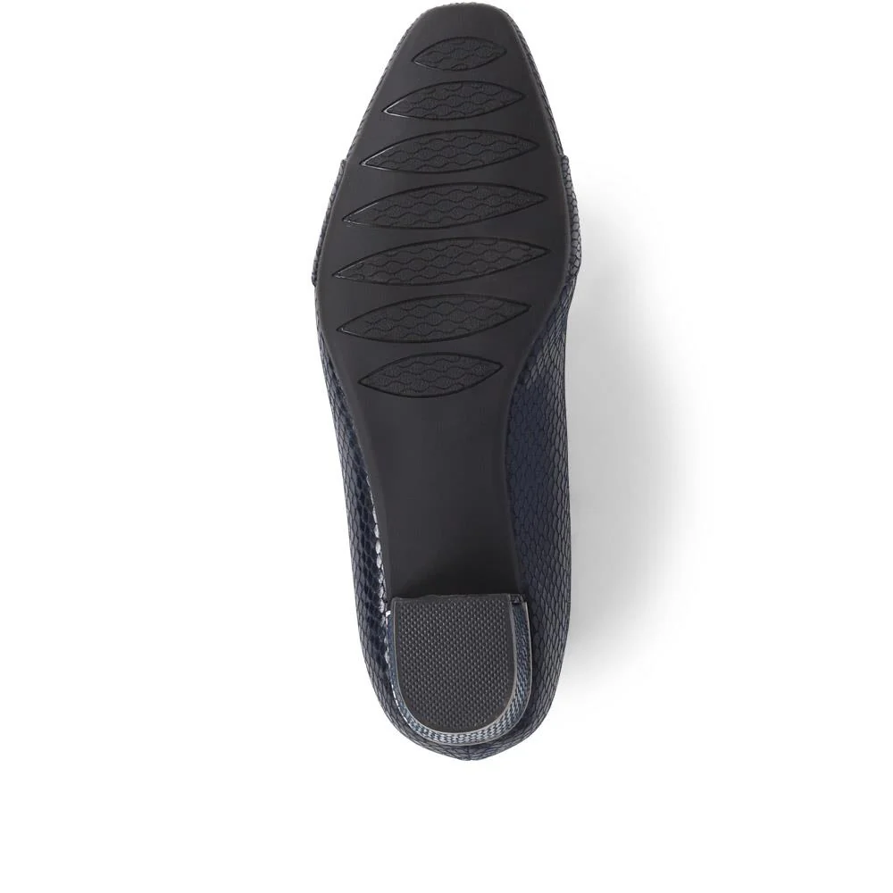 Heeled Court Shoe - WK38019 / 324 234 - Navy Snake - Image 4
