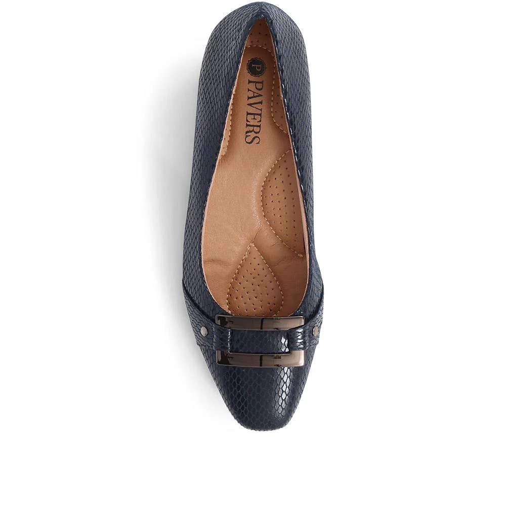 Heeled Court Shoe - WK38019 / 324 234 - Navy Snake - Image 5