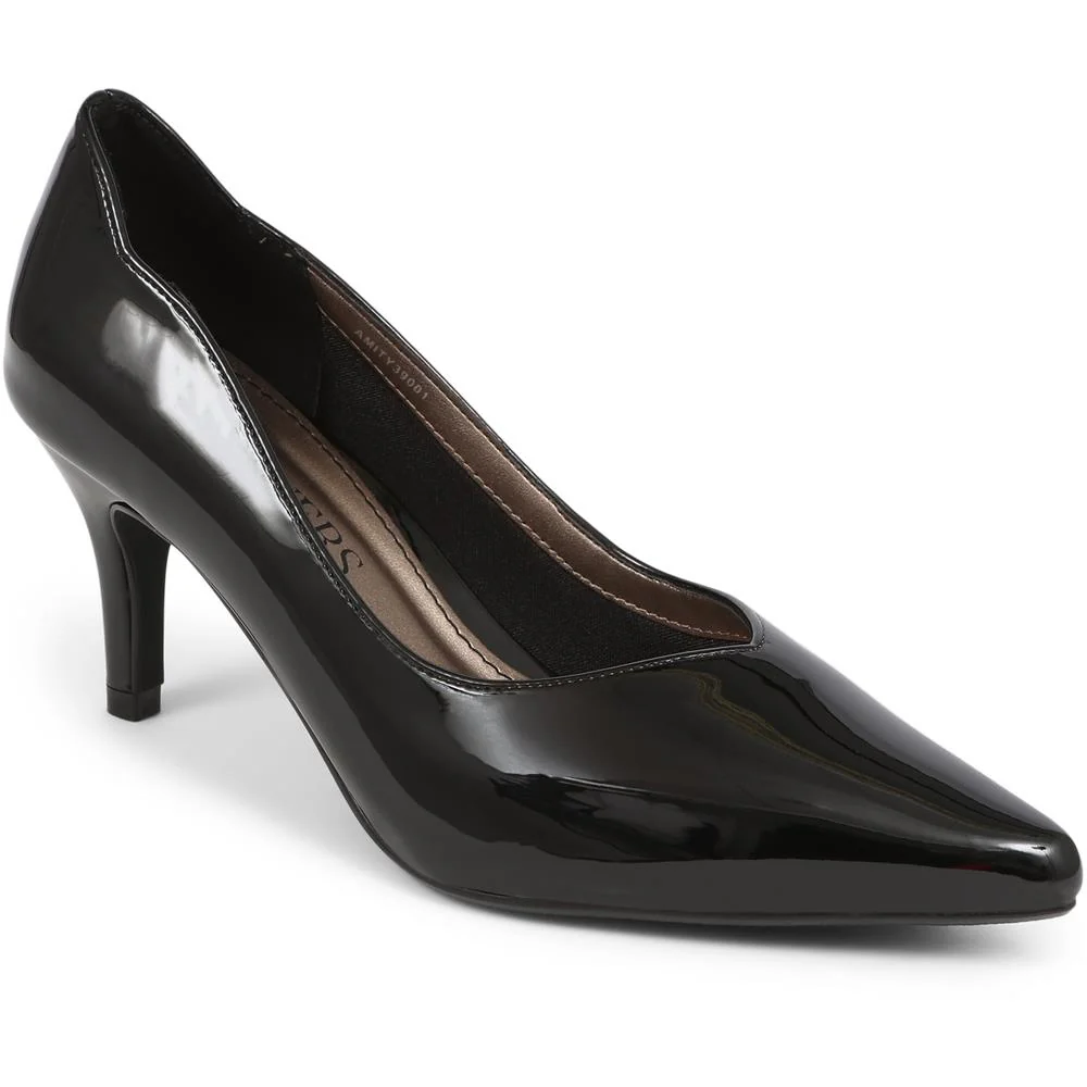 Heeled Court Shoes - AMITY39001 / 325 086 - Black Patent