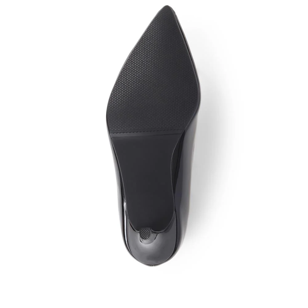 Heeled Court Shoes - AMITY39001 / 325 086 - Black Patent - Image 4