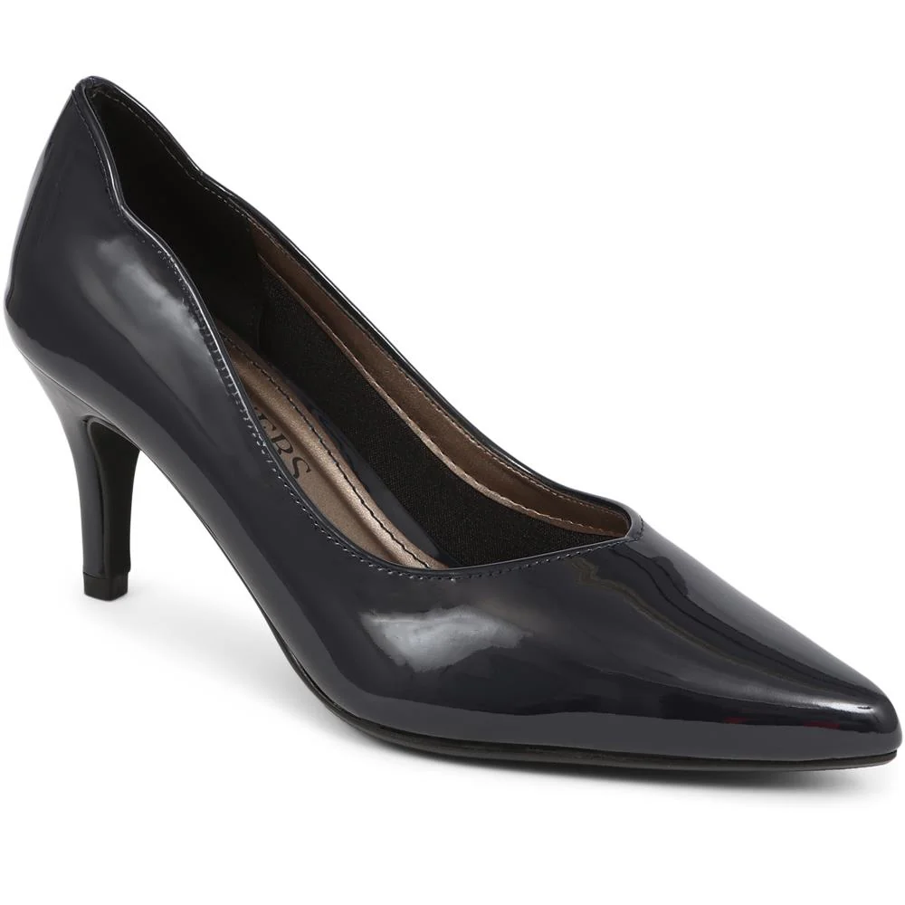 Heeled Court Shoes - AMITY39001 / 325 086 - Navy Patent