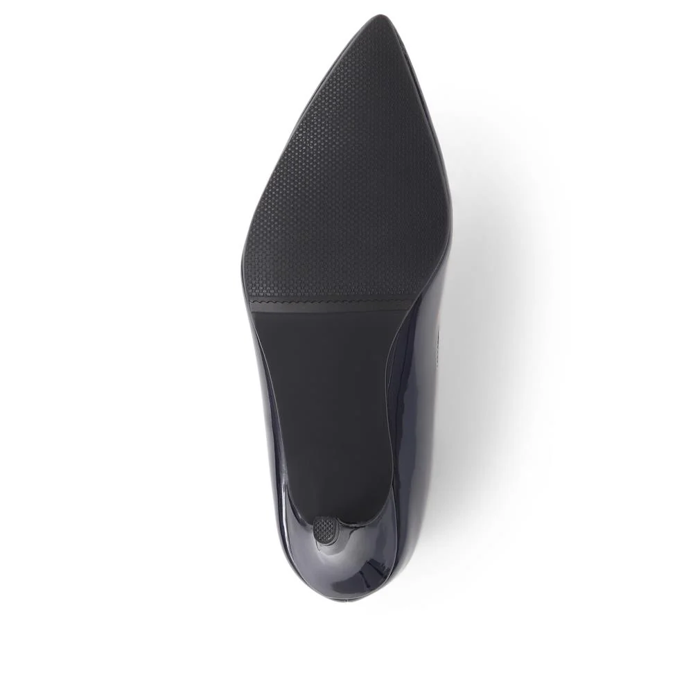 Heeled Court Shoes - AMITY39001 / 325 086 - Navy Patent - Image 4