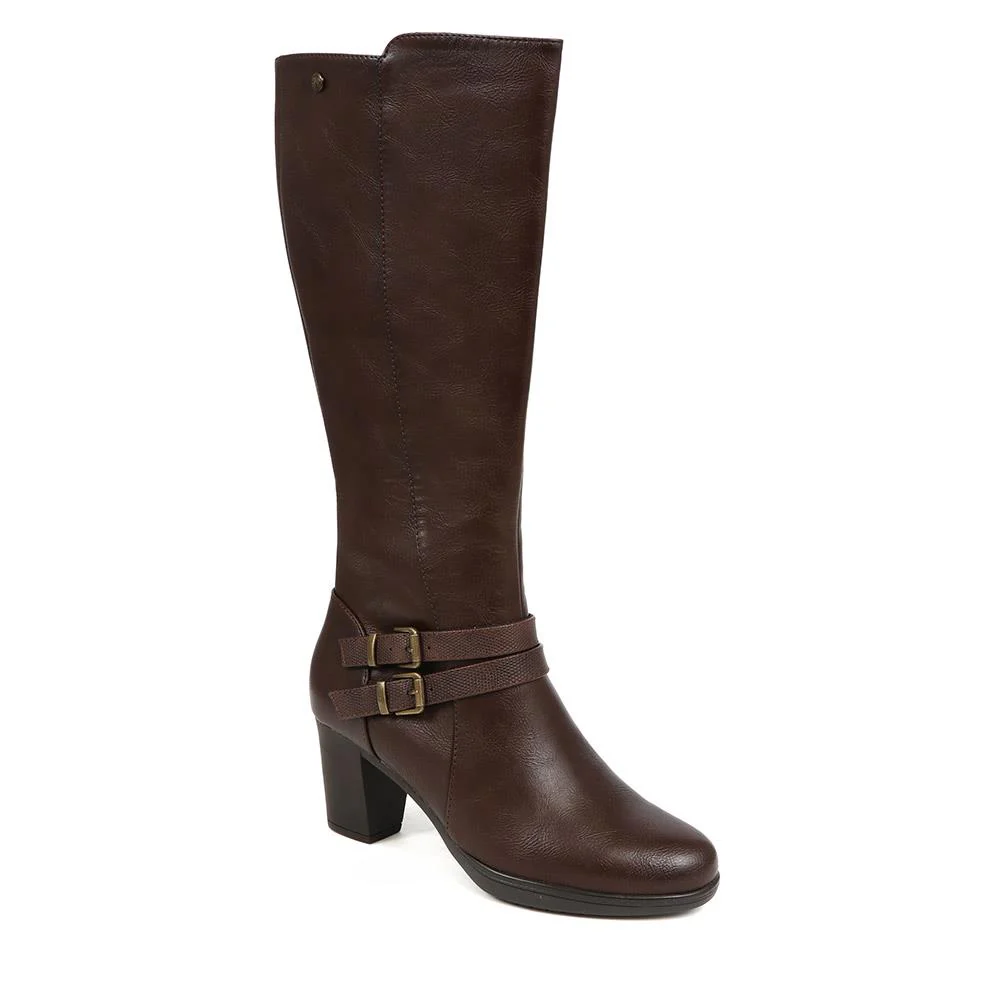 Heeled Knee-High Boots - WK38015 / 324 549 - Chocolate