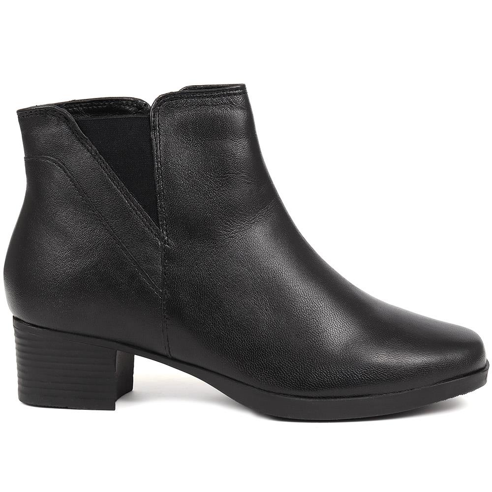 Heeled Leather Ankle Boots - NAP30008 / 316 682 - Black - Image 2